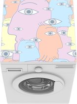 Wasmachine beschermer mat - Pastel - Ogen - Abstract - Patronen - Breedte 60 cm x hoogte 60 cm