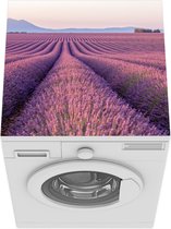 Wasmachine beschermer mat - Uitgerekt paars lavendelveld tussen bergen - Breedte 60 cm x hoogte 60 cm