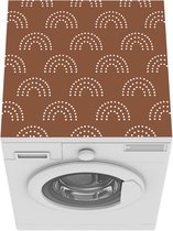 Wasmachine beschermer mat - Regenboog - Bruin - Patronen - Boho - Breedte 60 cm x hoogte 60 cm