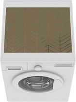 Wasmachine beschermer mat - Lijn - Goud - Patronen - Breedte 55 cm x hoogte 45 cm