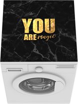 Wasmachine beschermer mat - Quotes - Magic - Gold - Marmer - Breedte 60 cm x hoogte 60 cm