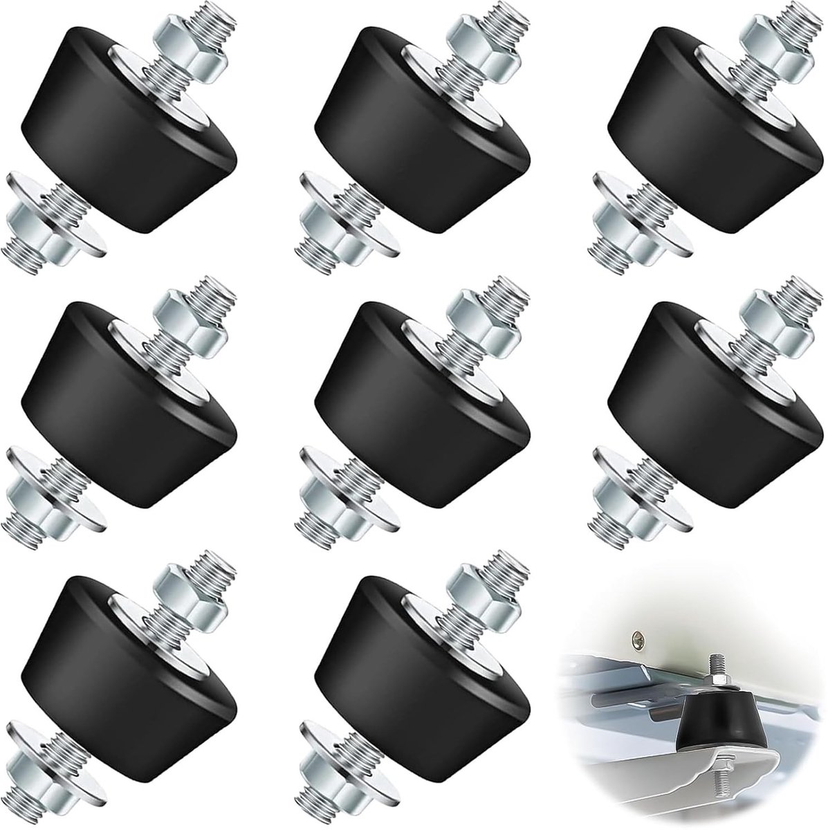 Pack Rubber Lagers voor Airconditioning, Universele Schokdempers, Antivibratie Voeten, Slipvaste Rubber Lagers, Geschikt voor Motoren en Apparaten (40 x 30 mm)