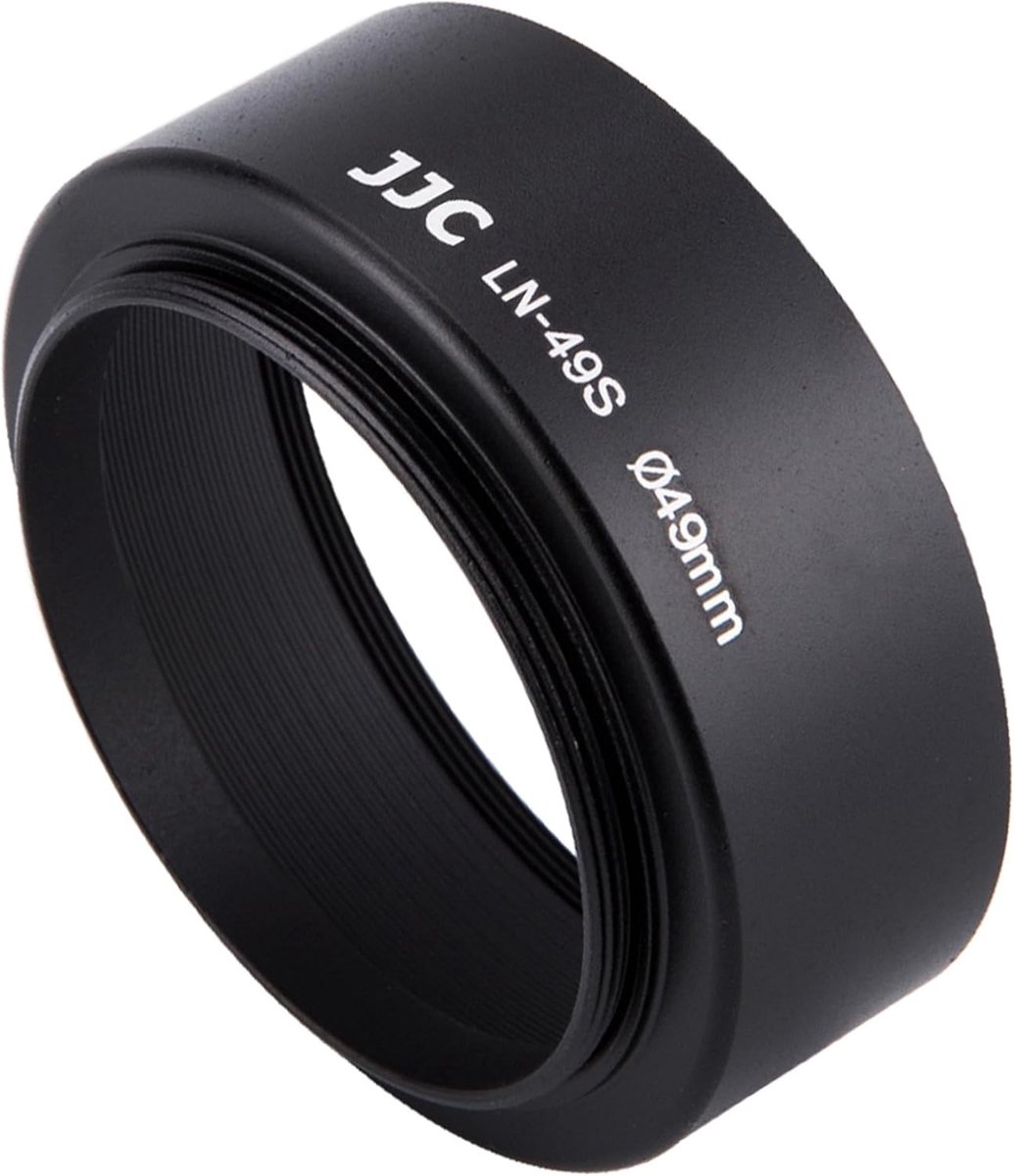Universele 49mm schroef-in metalen lenskap voor 49mm objectieven, geschikt voor Canon en Sony lenzen, verbetert contrast en vermindert lensflare