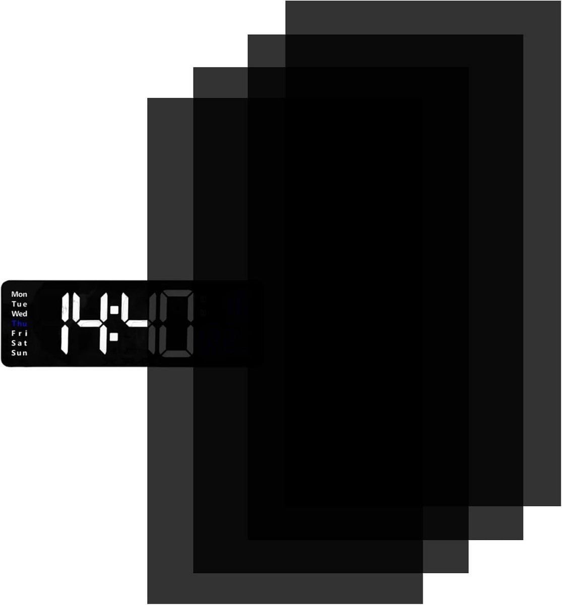 Set van 4 LED Donkeringsfilms voor Verlichting, Transparante Film voor Stripverlichting en Klokken, Verminder Licht met 50% tot 80% voor Optimale Privacy en Decoratie
