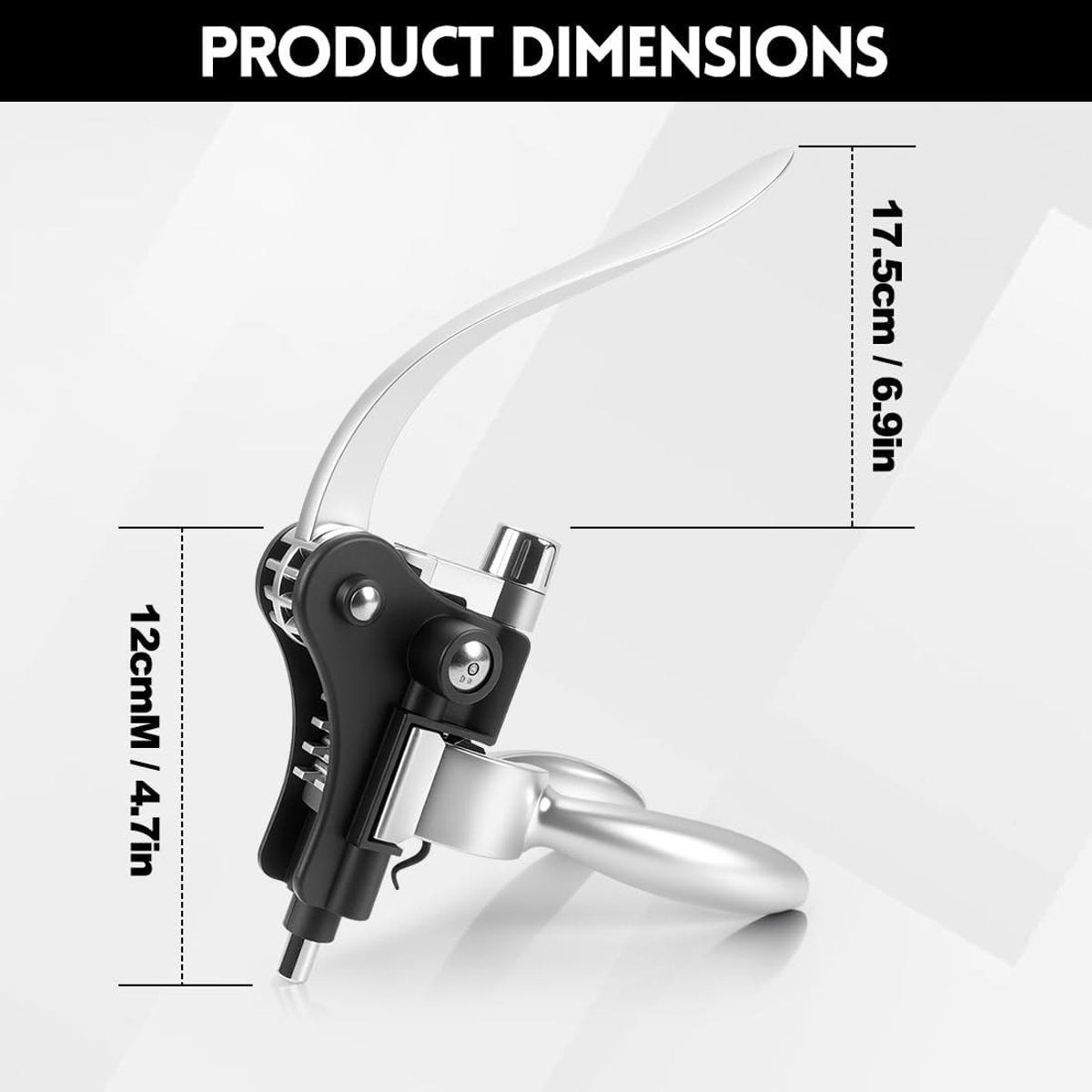 Robuuste kurkentrekker van zinklegering, ergonomisch ontwerp, ideaal voor wijnliefhebbers en cadeau, geschikt voor alle soorten kurken