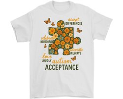 Autisme Shirt – Accept DIFFERENCES – Neurodiversiteit Outfit – Unisex T-Shirt voor Dames & Heren – Origineel Cadeau