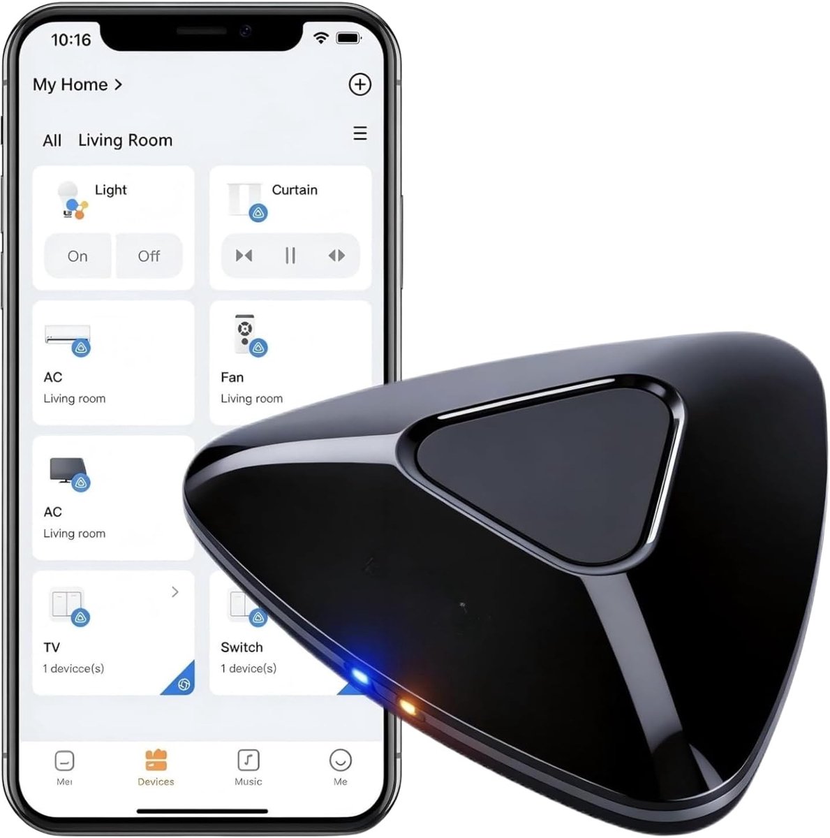 MAX-Matter Smart Home Hub, matter-compatibel, universele afstandsbediening met code-leerfunctie voor wifi en BLE voor IR- en RF-apparaten, compatibel met Alexa en Google Home (alleen 2,4 GHz wifi)