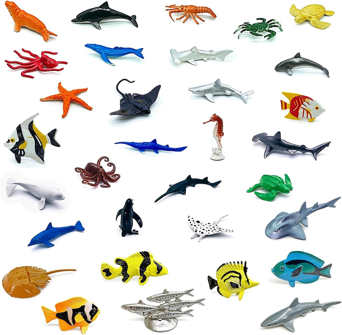 32-delige set zeedieren voor decoratie, miniatuuroceaan-taartversiering voor verjaardagscadeaus, landschapsarchitectuur, feestcadeaus en decoratie
