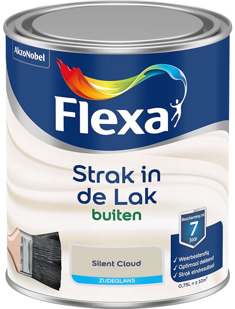 Flexa - Strak In De Lak Buitenlak Zijdeglans - Silent Cloud - 750 Ml - Kleur Van Het Jaar 2027
