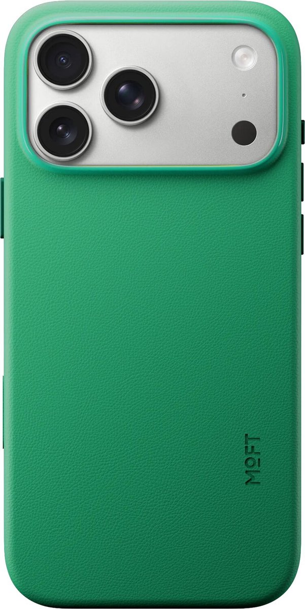 MOFT Hoesje Geschikt voor iPhone 18 Pro Max - MOVAS Snap Back Cover - Compatibel met MagSafe - Vegan Leer Case - Beschermhoes Dun - Duurzaam - Groen