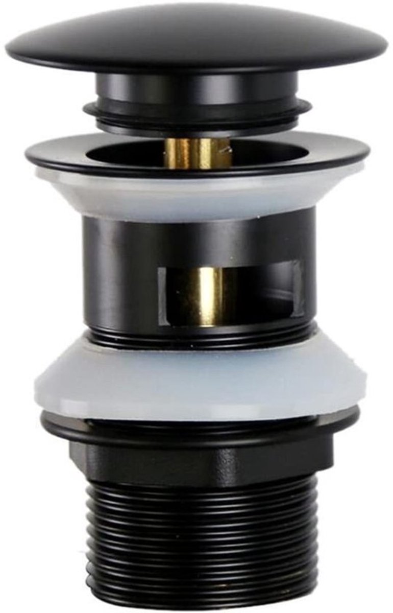 MTTProducts - Afvoerstop - Universele Afvoerventiel - Flexibel en Duurzaam - Zwart - Afvoerset met Stopper - Geschikt voor Wasbak - 1.25 inch