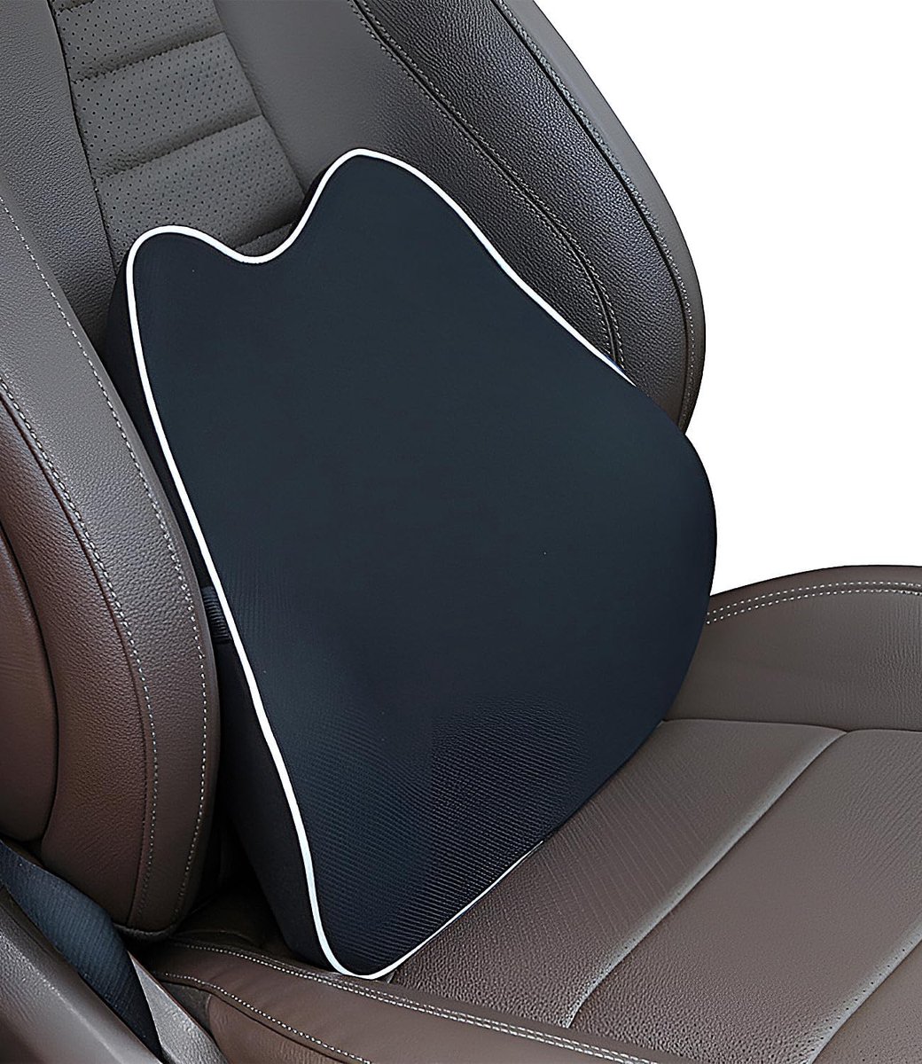 Jutyum Rugkussen voor auto, lendenkussen van traagschuim, lendensteun auto, lendenkussen voor bureaustoel, ergonomisch lendensteunkussen voor autostoelen, bureaustoel, rolstoel
