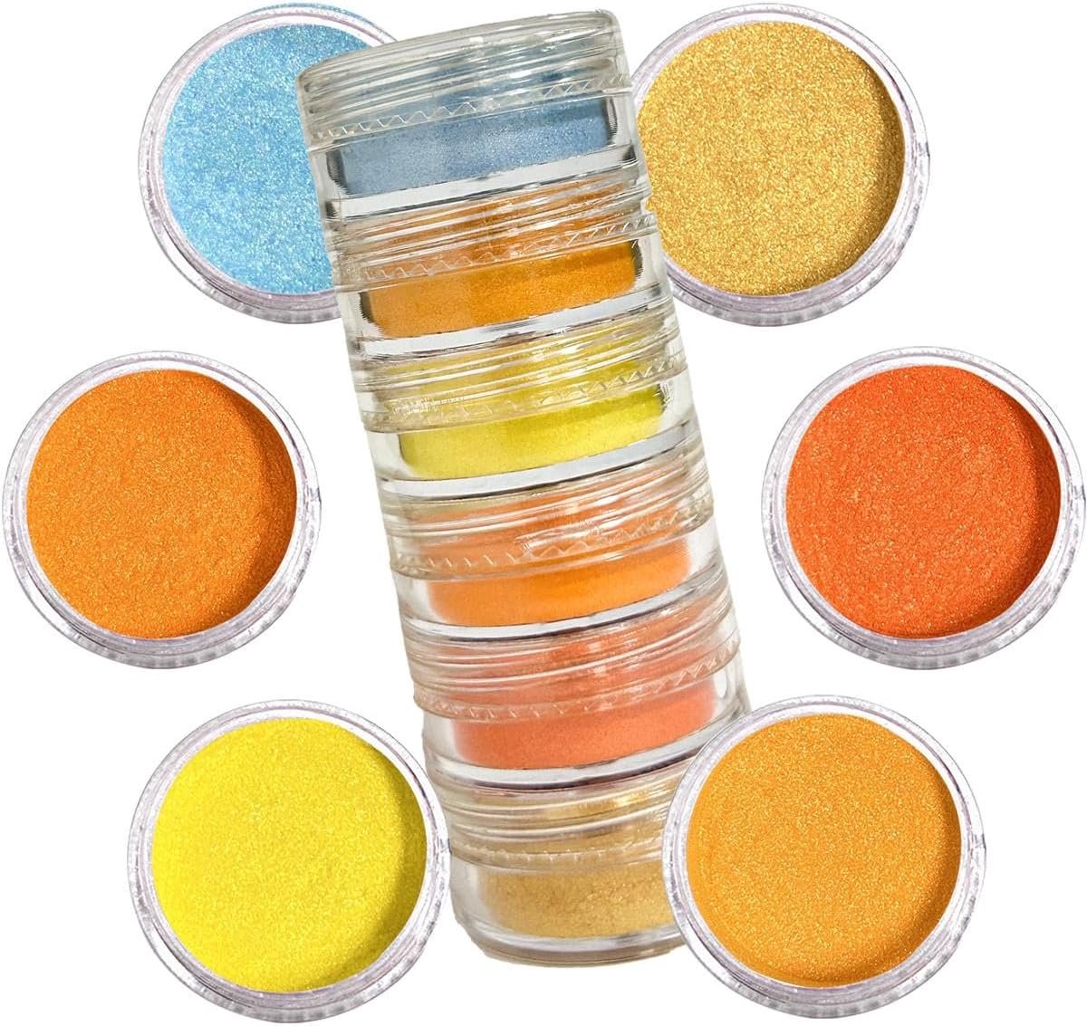 6 Kleuren Micapoeder Voor Epoxyhars, Draagbare Set Van 6 Blikken Pigmentpoeder Voor Doe-Het-Zelfprojecten, Zeep Maken, Nagelkunst - Herfst