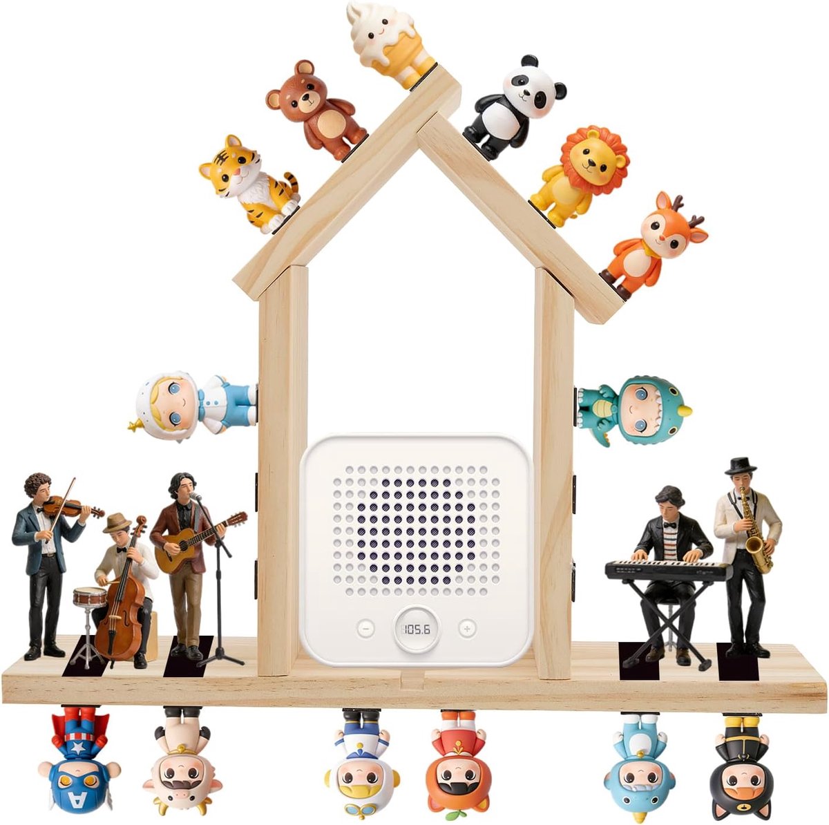 Frameplank voor Tonies, Toniebox-accessoires, zelfklevende wandhouder voor Tonie-figuren, ruimtebesparende Tonie opslag voor kinderkamer, rek voor Toniebox 1 en 2 (huis)