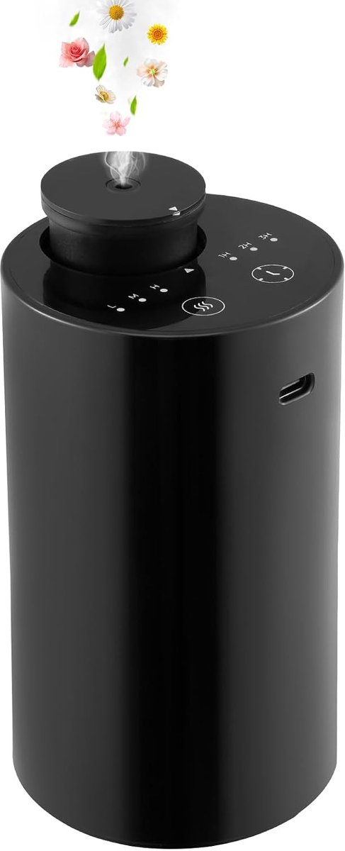 Diffusors etherische oliën vernevelaar, etherische olie vernevelaar geurverspreider voor thuis, USB-batterij, mini-verstuiver voor auto, thuis, kamer, kantoor, 1/2/3H/continue modus, 3