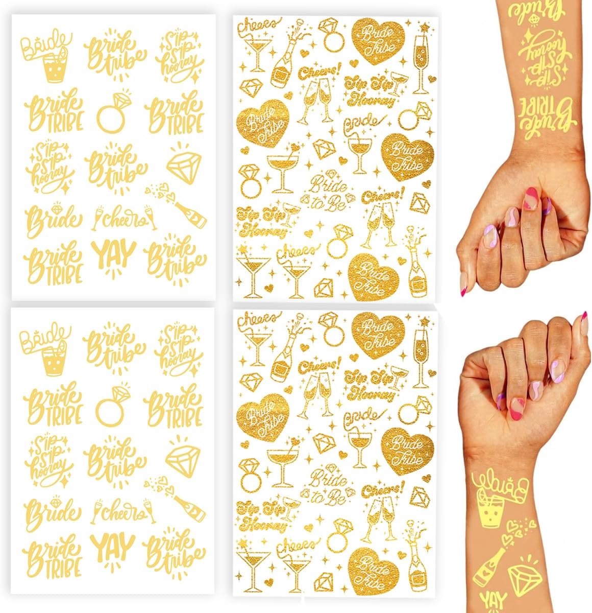 Tijdelijke Stickers voor Vrijgezellenfeest en Team Bride, Waterdichte Decoratie