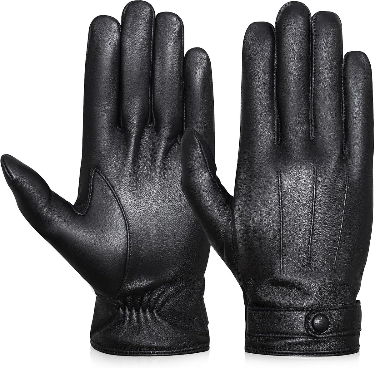 Handschoenen voor heren, echt leer, winddicht