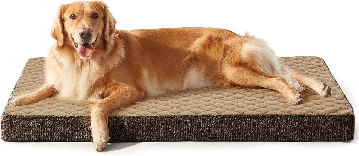 Orthopedisch hondenbed voor grote honden, XXL hondenkussen, wasbaar, wollig, hondenmat, hondenmatras voor grote honden, antislip onderkant, 120 x 74 x 9 cm