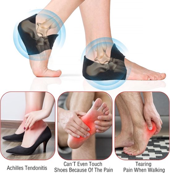 Comfortabele Gel Inlegzolen voor Hielspoor en Hielpijn, Antislip Silicone Hielbescherming, Ondersteuning en Verlichting — afbeelding 2