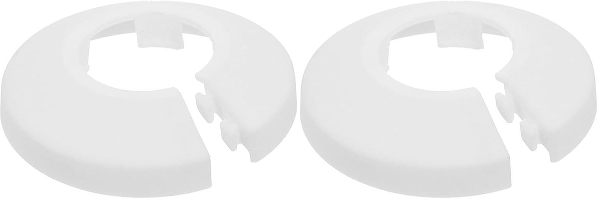 Escutcheon-plaat, 2 stuks, 20 mm - voor 0,78 inch buitendiameter gespleten slangflens, waterslangafdekking, decoratieve halsband, loodgietersplaten van PP-kunststof (wit)