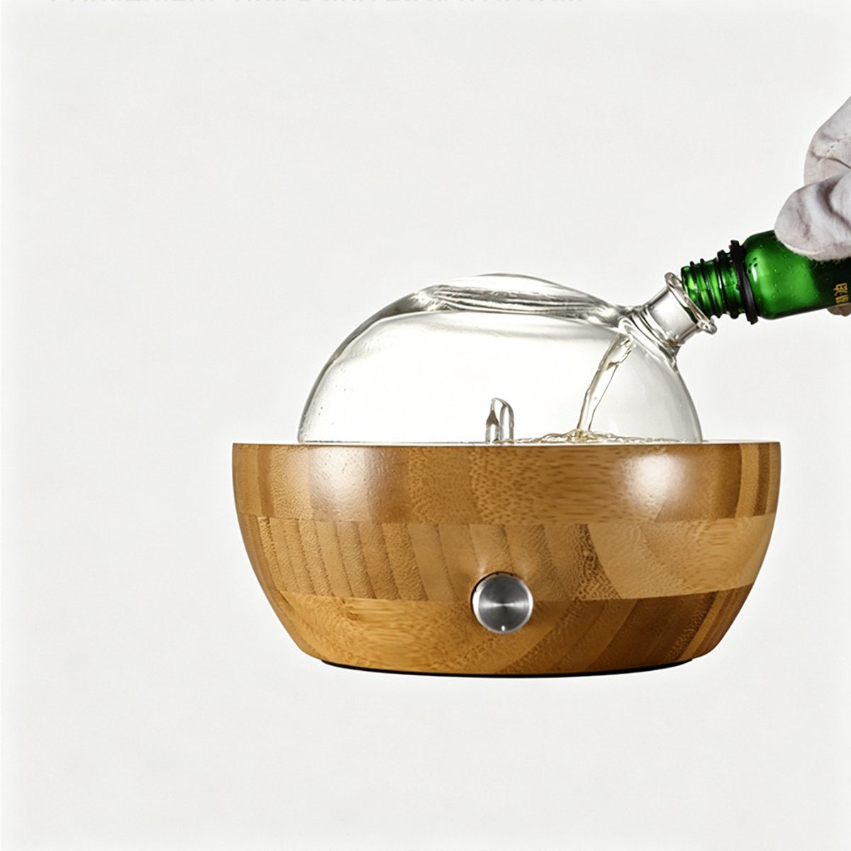 Aromadiffuser - Aromabevochtiger - Houten diffuser - Diffuser voor etherische oliën - Diffuser voor thuis - Stil - Gemaakt van glas en bamboe - Met LED-verlichting - Cadeau — cadeau in Wonen & Interieur - foto 8