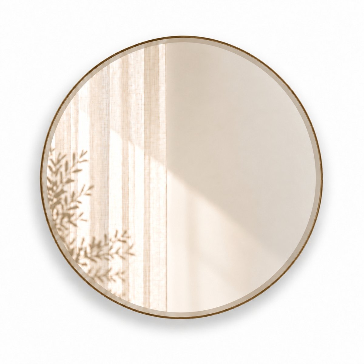Indore Home Ronde Wandspiegel Brons – Spiegel met Facet Rand – 80 cm