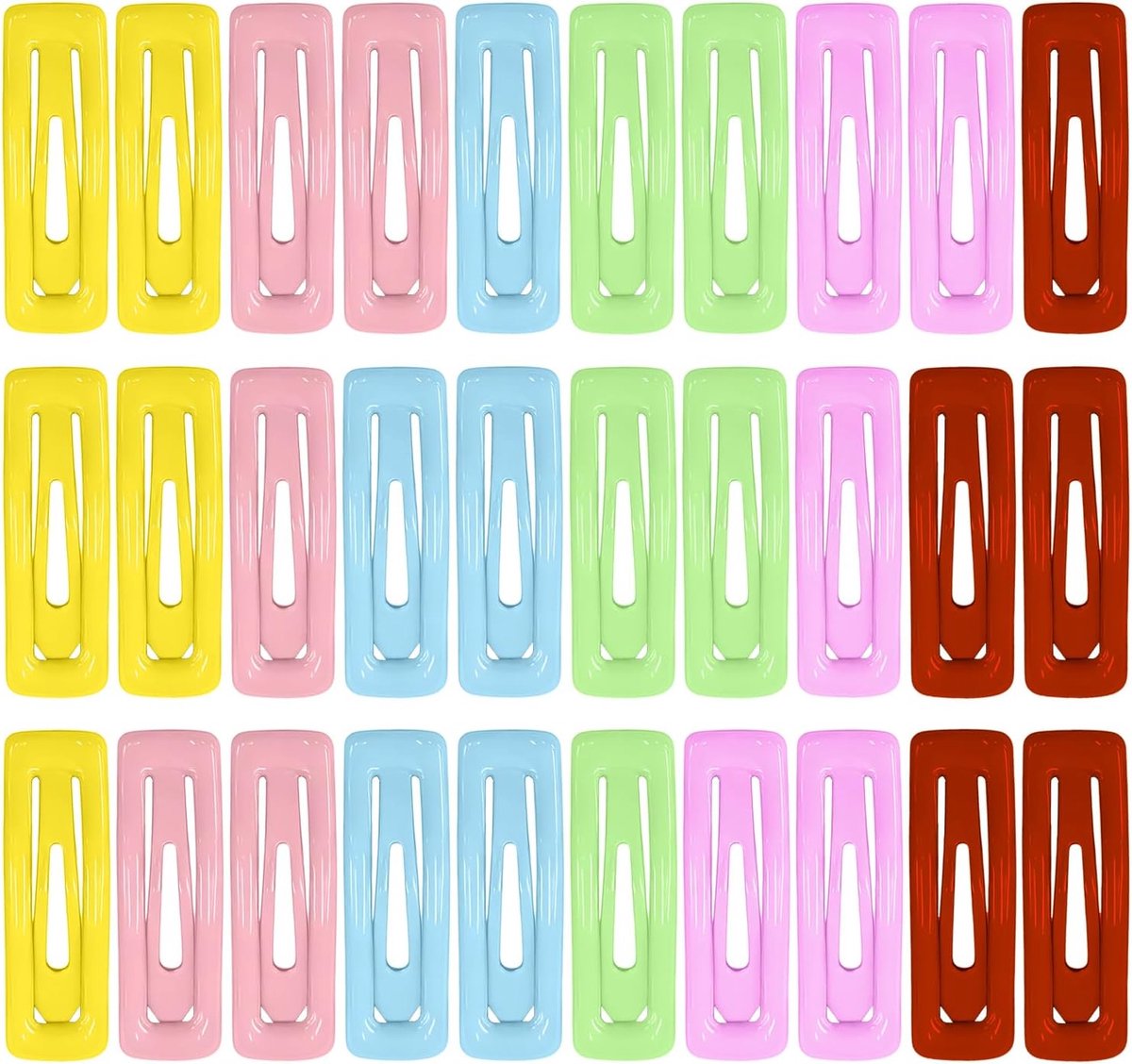 Haarspeldjes voor Meisjes, 5 cm Klik-klak Haarclips, Kleurrijke Haaraccessoires voor Kinderen en Dames, Duurzaam Ontwerp voor Dagelijks Gebruik (Vierkant)
