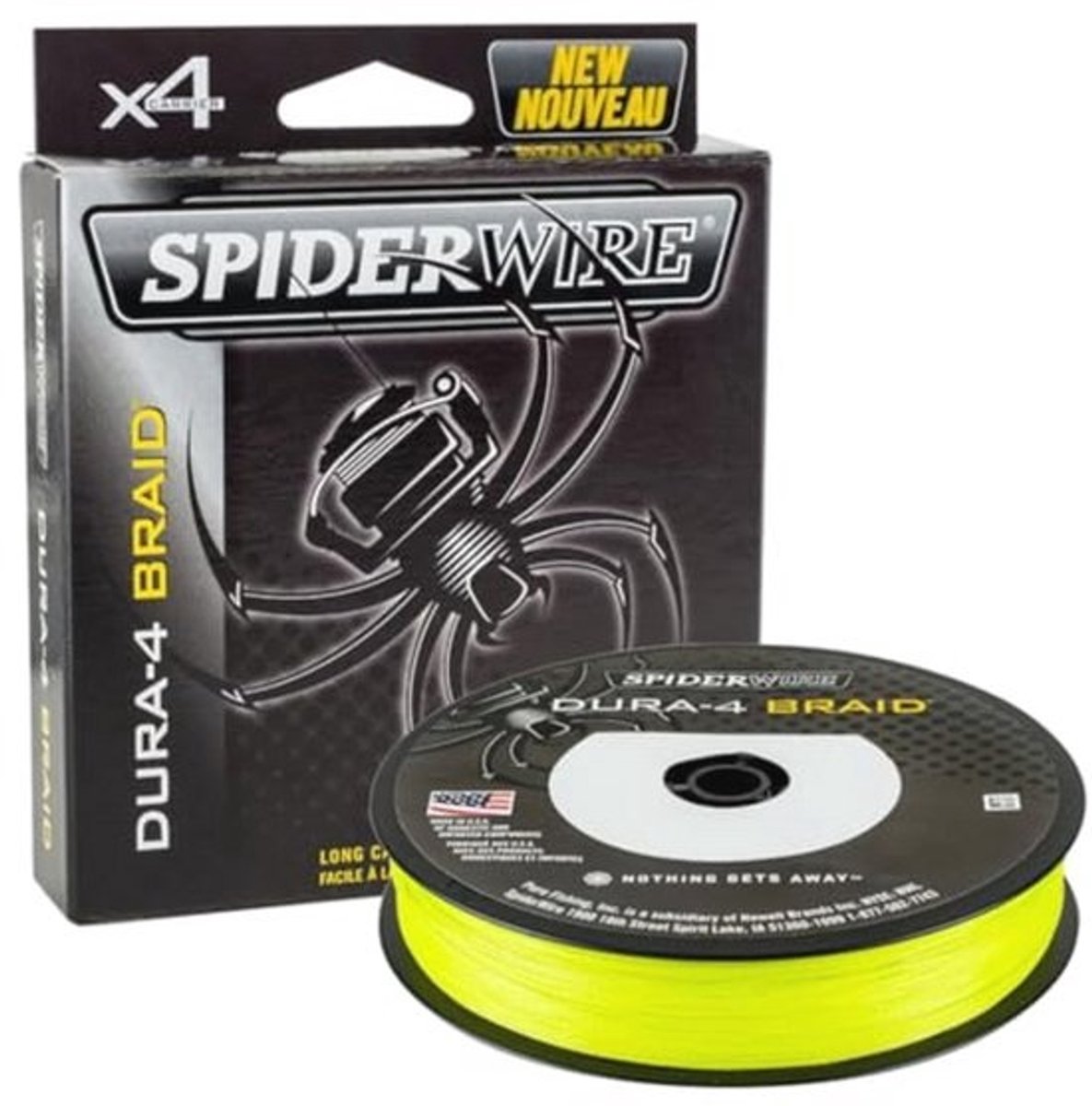 Vislijn Dura 4, 0,2mm, 17kg - Perfect voor Roofvissen, Snoek, Baars & Forel - Geel - 300yd