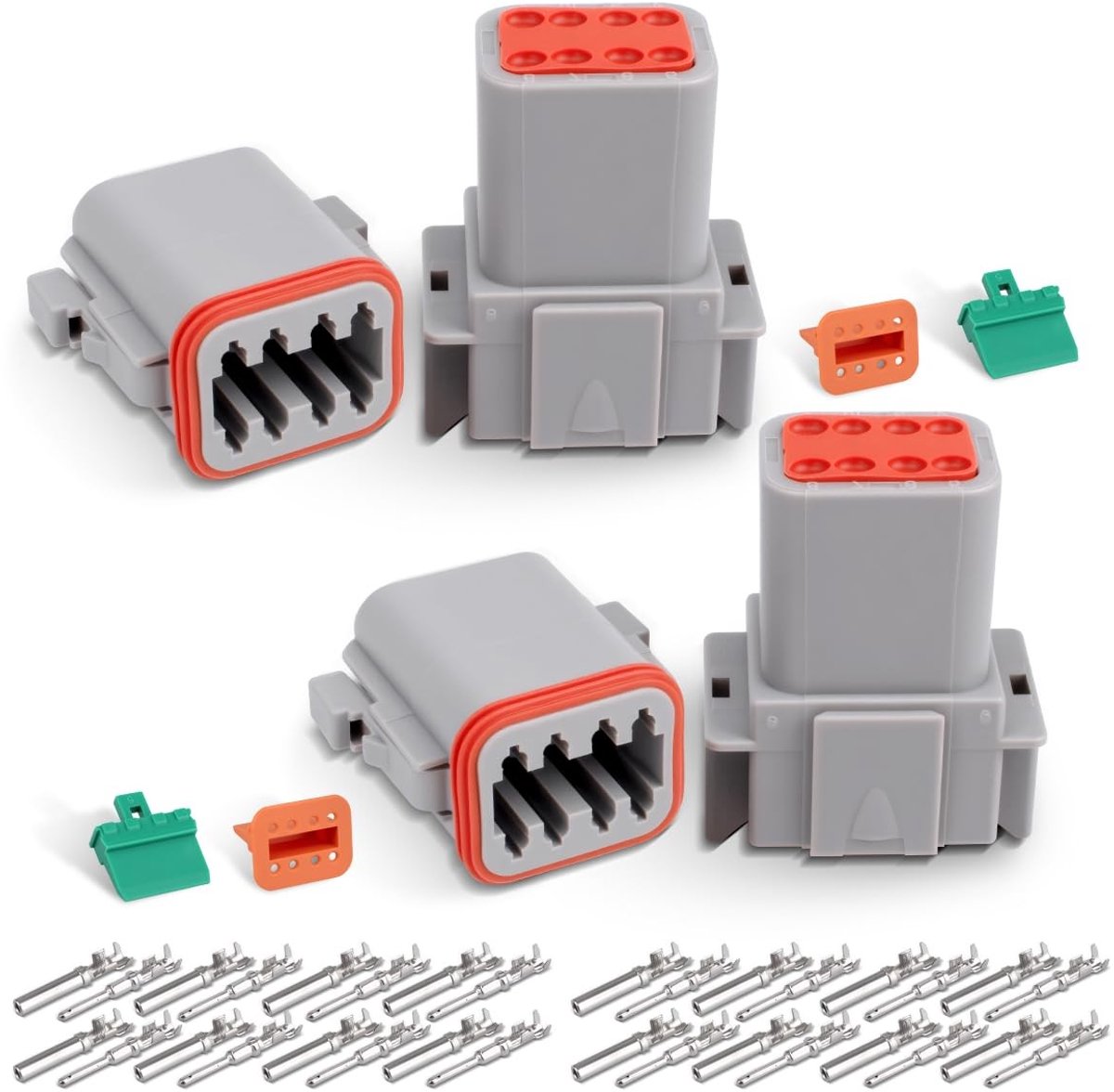 Set van 2 Waterdichte 8-Pins Stekkers voor Auto's - Male en Female Connectoren voor 22-16AWG Draad, Ideaal voor Elektrische Verbindingen en Reparaties