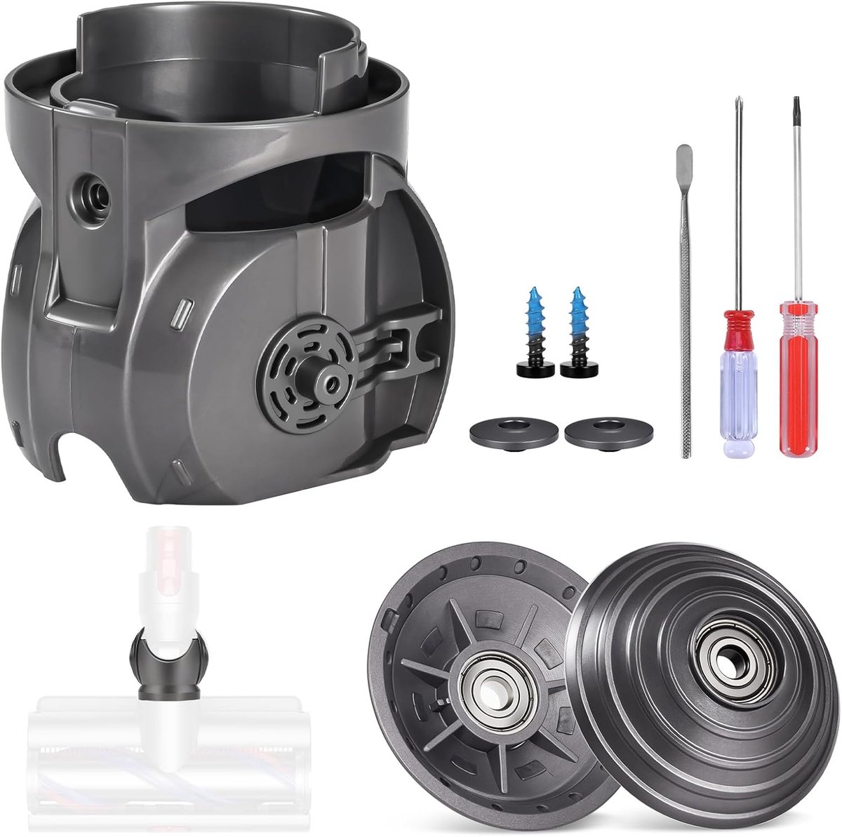 Stofzuigerkopaansluiting + V-kogelwiel voor Dyson Gen5 Detect, Gen5outsize, Gen5detect Absolute stofzuiger reserveonderdelen, Digital Motorbar XL Head vloerzuigmond Torque borstel accessoires