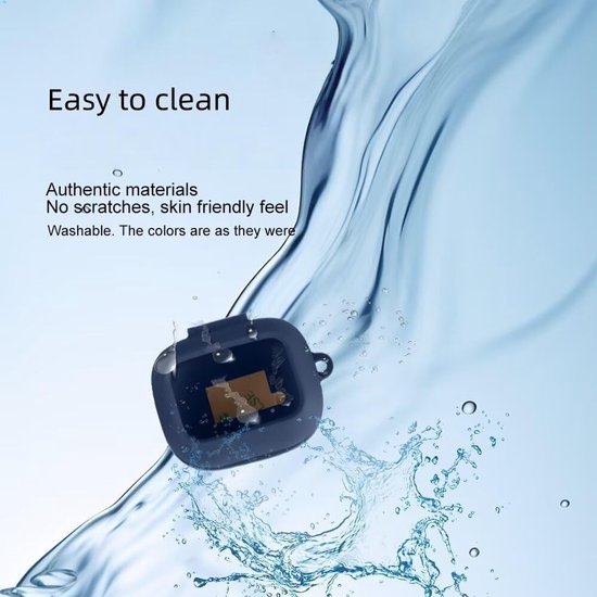 Hoesje compatibel met JBL Live Buds 4, siliconen schokbestendige beschermhoes [LED aan de voorkant zichtbaar]. Zwart — afbeelding 4