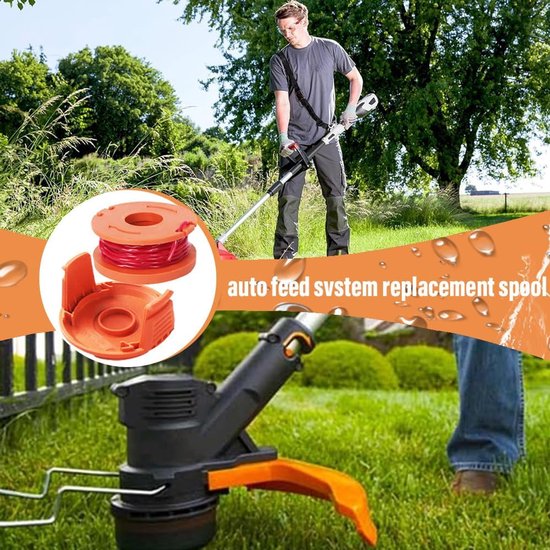 Spoelen + 1 spoeldoppen, Ø 1,65 mm, 3 m, compatibel met WORX 20 V Grass Trimmers WG180 /WG163/WG175, reservespoel — afbeelding 2