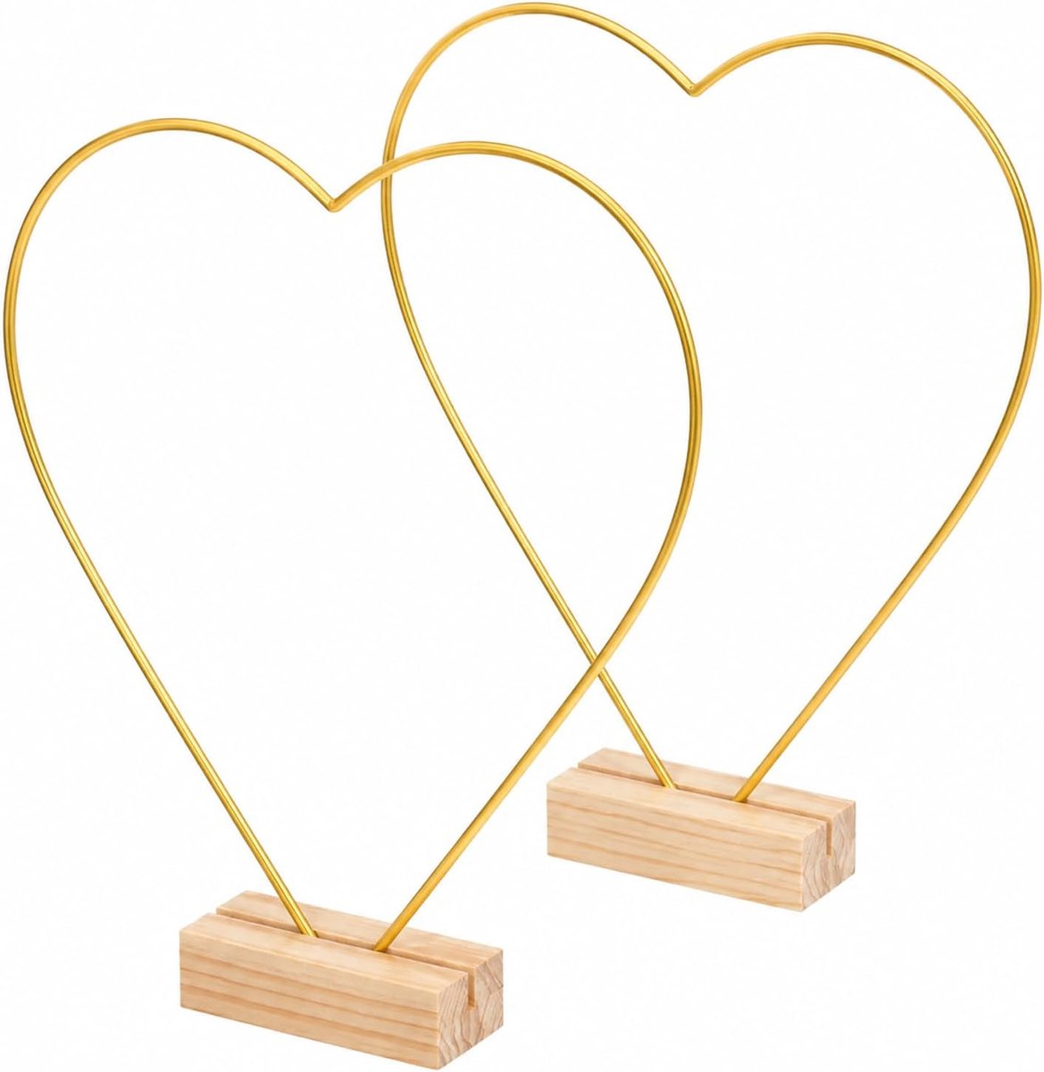 Metalen ring met houten sokkel (31 cm) voor doe-het-zelf tafeldecoratie en bruiloft