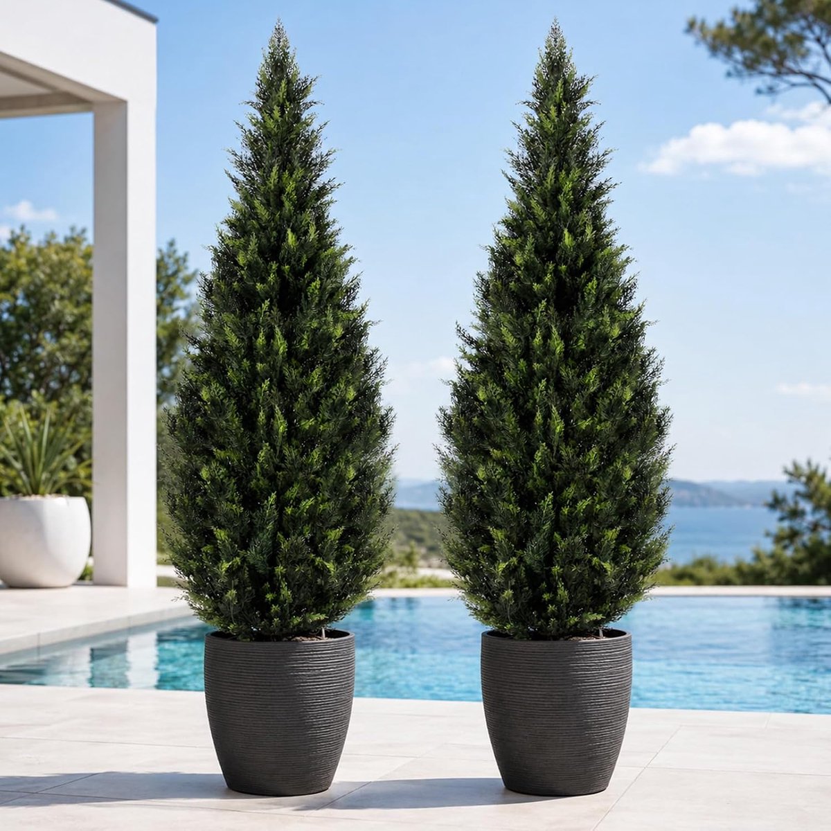 Kunstmatige topiaire cederbomen 1,8 m hoog, set van 2