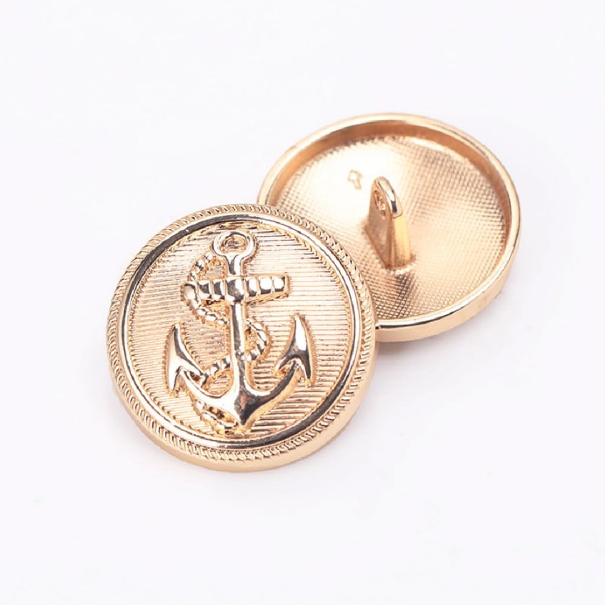 10Pcs Kleding Knop - Metalen Ankerpatroon Naaiknop Handvat Ronde Knoppenset voor Jas Uniform Jas (Goud, 28mm)