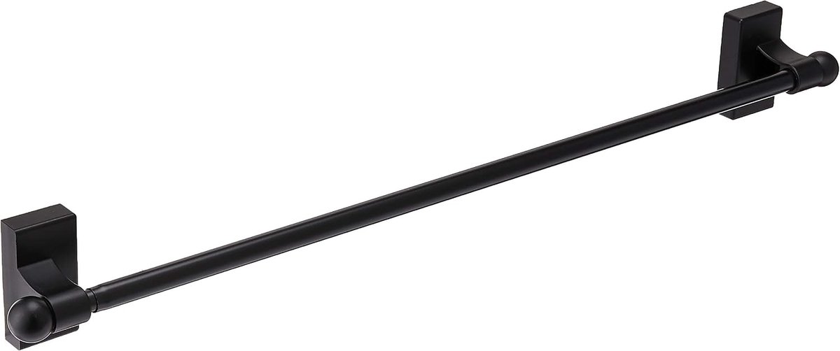 Magnetische gordijnroede, 43-76 cm, zwart
