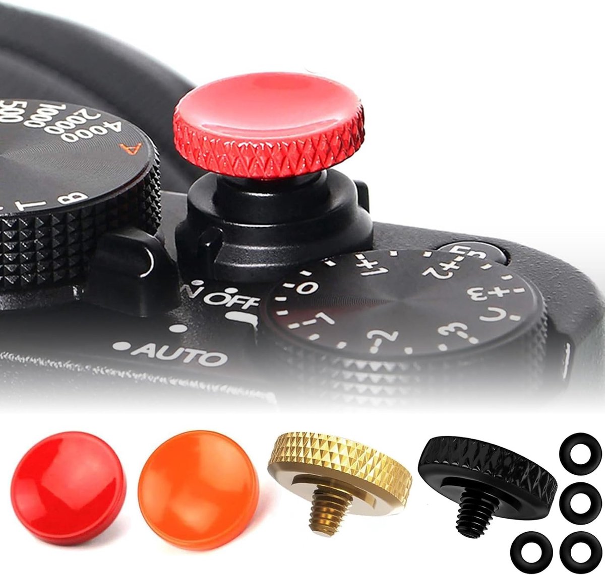 SnelShoppen - 4x Camera Shutter Knop, Volkoper Concave Relaxer Knop, Met Draad Schroef, Voor Lange Sluitertijden, Voor Fotografie Enthousiastelingen