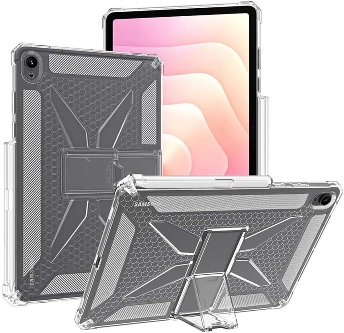 Case Compatible with Samsung Galaxy Tab S11, Airbag Protection Ultra-thin Soft TPU Clear Case, Stand Feature - ShopVlot