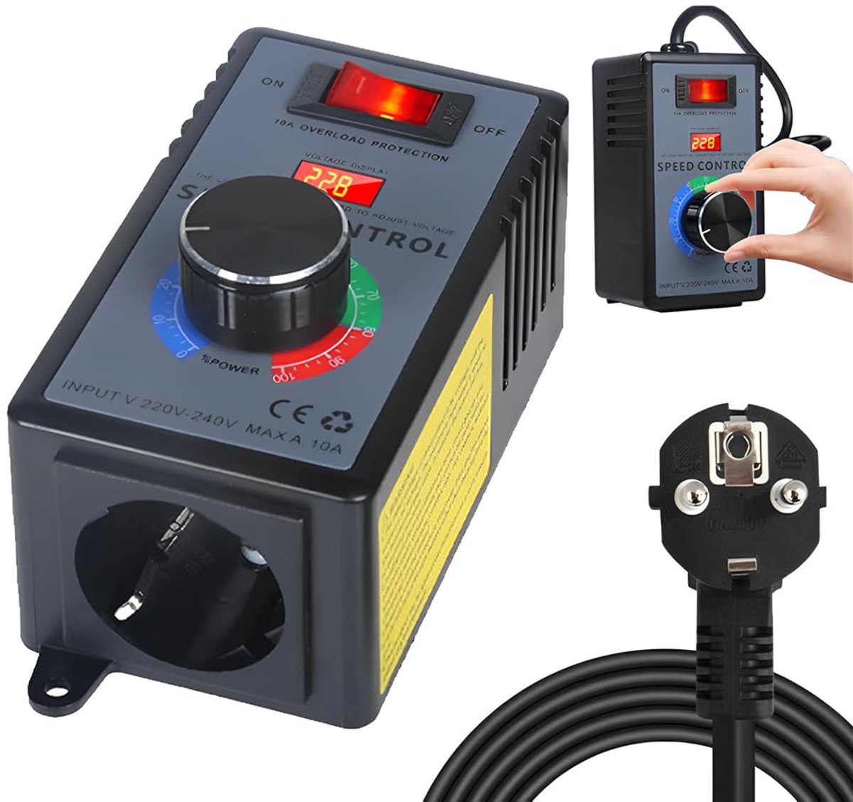Voltage regulator 220 V - dimmer voor motoren - 4 kW vermogen - ideaal voor slijpmachines - ShopVlot