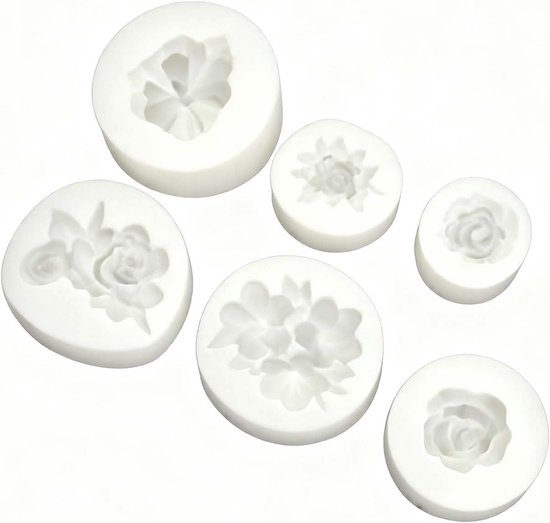 Set van 6 siliconen vormen voor 3D-kaarsen, veelzijdige kaarsvormen, kaarsvormen van siliconen, perfect voor knutselwerk, decoratieve plastre — afbeelding 2
