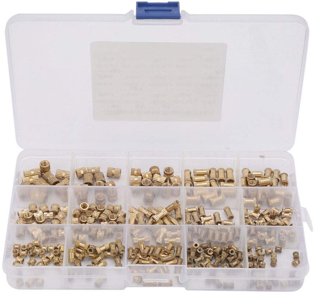 330 stks M2 M3 M4 M5 Binnendraad, Messing Gekartelde Schroefdraad Insert Embedment Noten Moer Warmte Set Insert Assortiment, voor 3D Prints en Meer Projecten