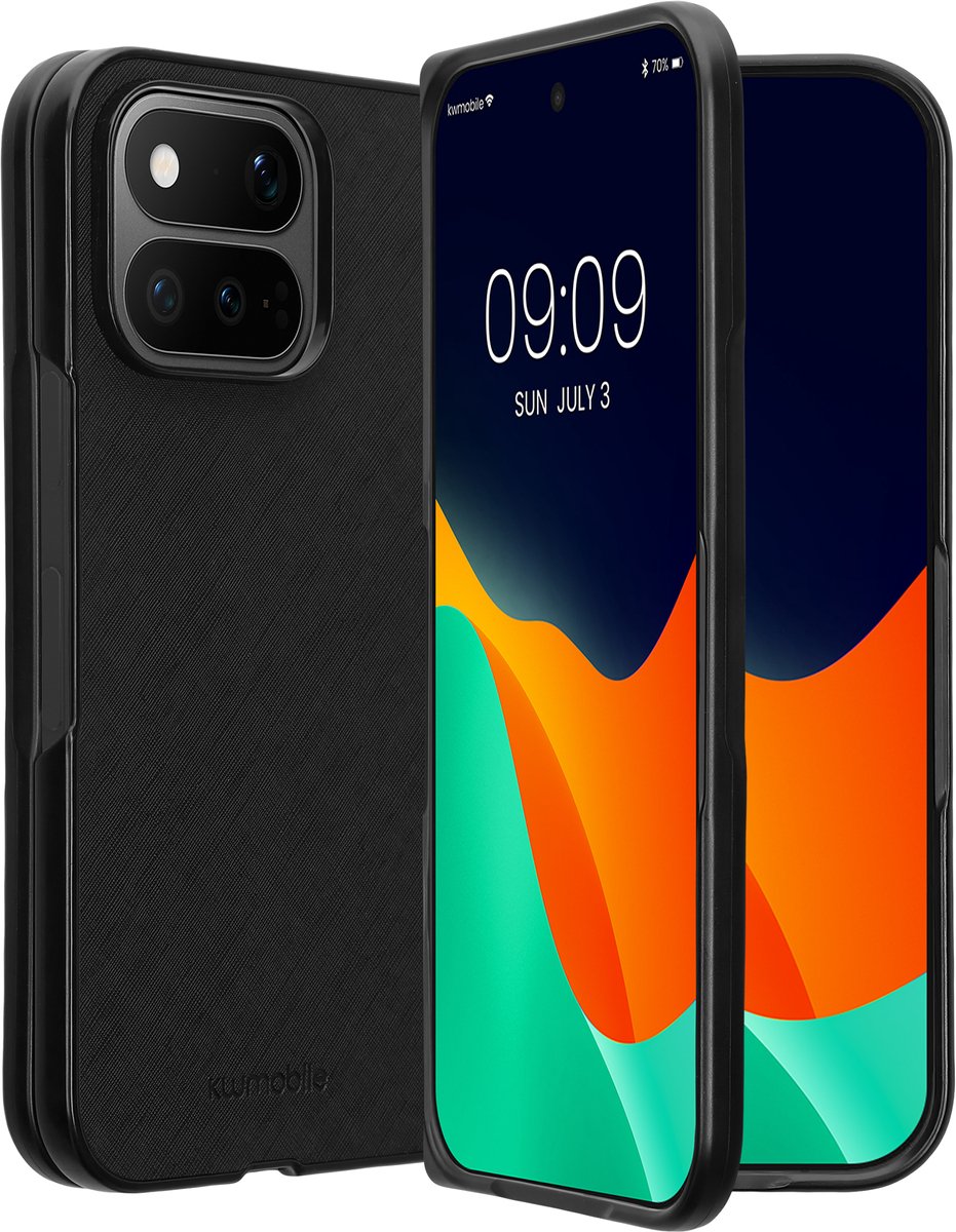 kwmobile Hoesje geschikt voor Google Pixel 11 Pro Fold - 2-delig telefoonhoesje in zwart - Imitatieleer