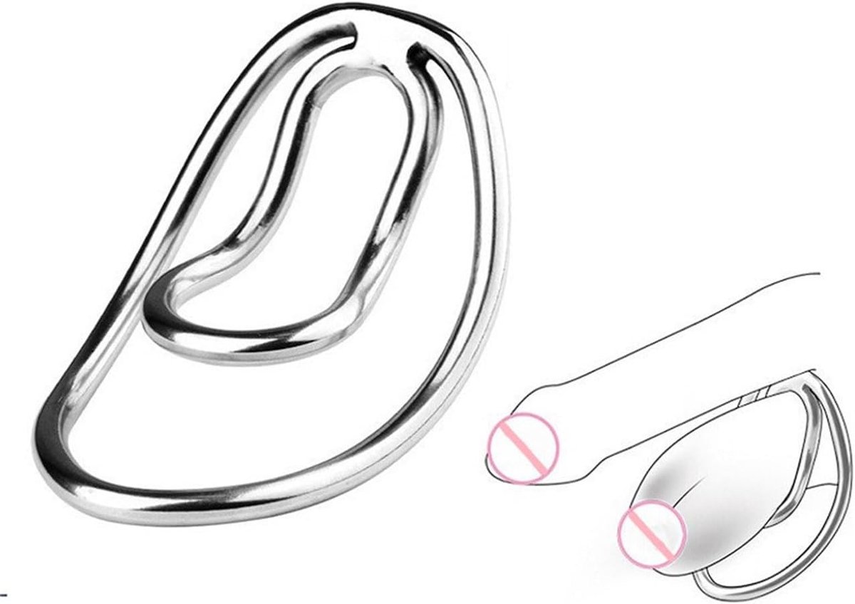 Clip 304 Stainless Steel Chastity Devices Male Penis Ring Device Cock Cage Chastity Device Sissy Penis Cage Male Trainer Chastity Cage Penis Exercise Sex Toys M (One)