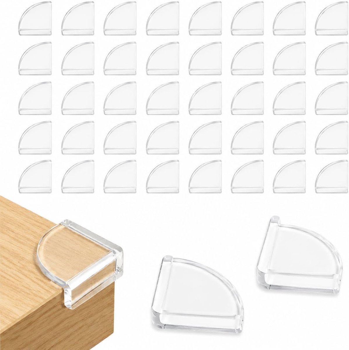 36 stuks hoekbeschermers voor baby's, randbescherming, zelfklevend, transparant, tafelrandbescherming, stootvaste tafelrandbescherming, meubelrandbescherming voor babyveiligheid, onzichtbare