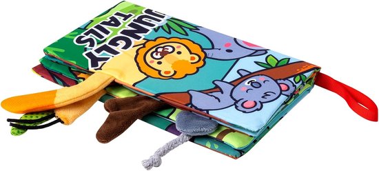 Boeken voor baby's van 0-6 maanden, tweedelig babyvouwboekje, sensorisch babyboek, speelgoed voor baby's van 0-6 maanden, zacht stoffen speelgoed als cadeau, babyvouwboekje - 4 pagina's blauw. — afbeelding 4