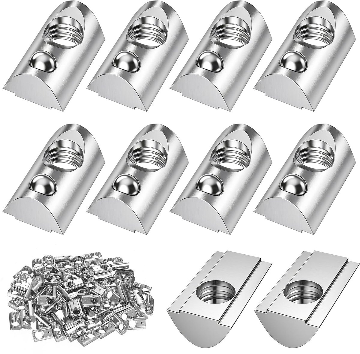 80 stuks kogelmoeren M6 serie 20 voor aluminium profiel 20 x 20
