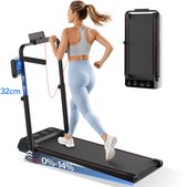 PULSE360 Loopband Inklapbaar - 14% Helling & 2‑in‑1 Design Hardlopen/Wandelen Wandelband- Verstelbare Handgreep, LED‑display, telefoonhouder, 2 maansvormige schokdempers en aanpasbare doelprogramma's - Max 135kg - Thuisfitness
