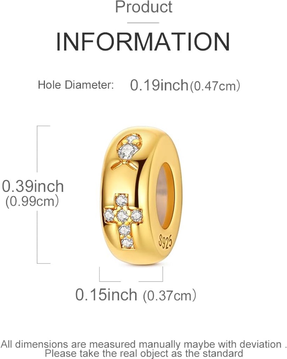 3pcs stopper kralen passen voor pandora armbanden, sterling zilver spacer charmes voor armbanden, hypoallergene kralen charme voor sieraden DIY geschenken — cadeau in Sieraden - foto 2