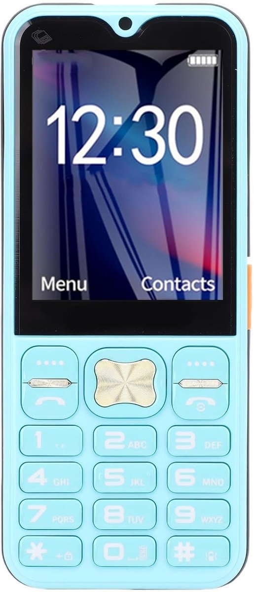 Mobiele Telefoon met HD -scherm Zaklamp 3600 MAh Basis Mobiele Telefoon met 3 Simkaart FM T798, Ondersteunt 3 Simkaarten, High -definition Achtercamera (BLUE)