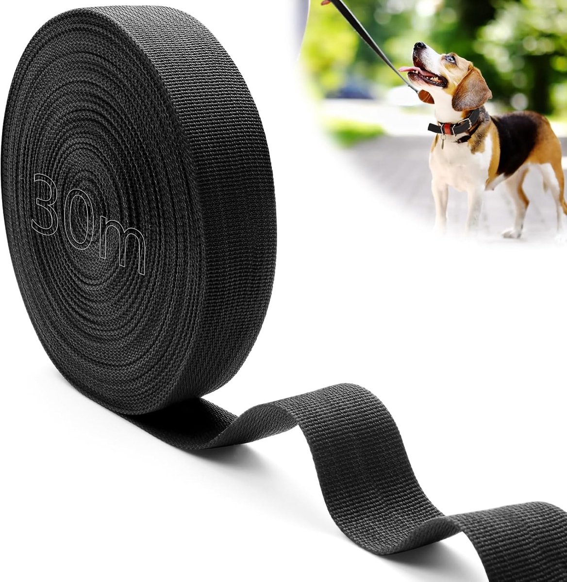 Nylon Strap 15mm - Zwart - Waterafstotend - Ideaal voor rugtassen en hondenlijnen - ShopVlot